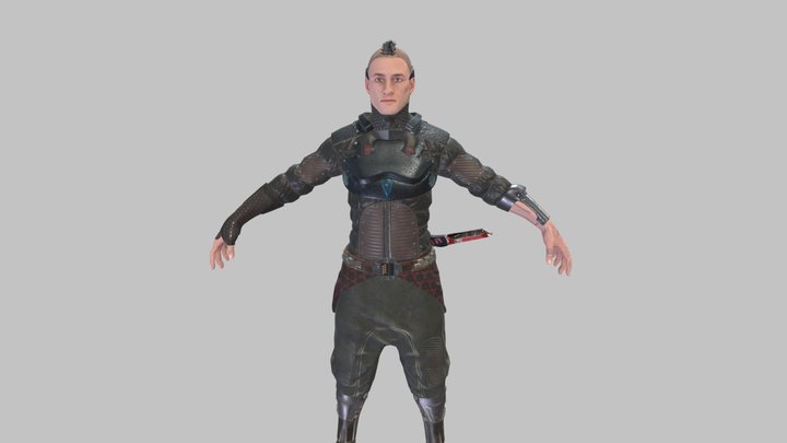 Cyber Samurai 3D Model