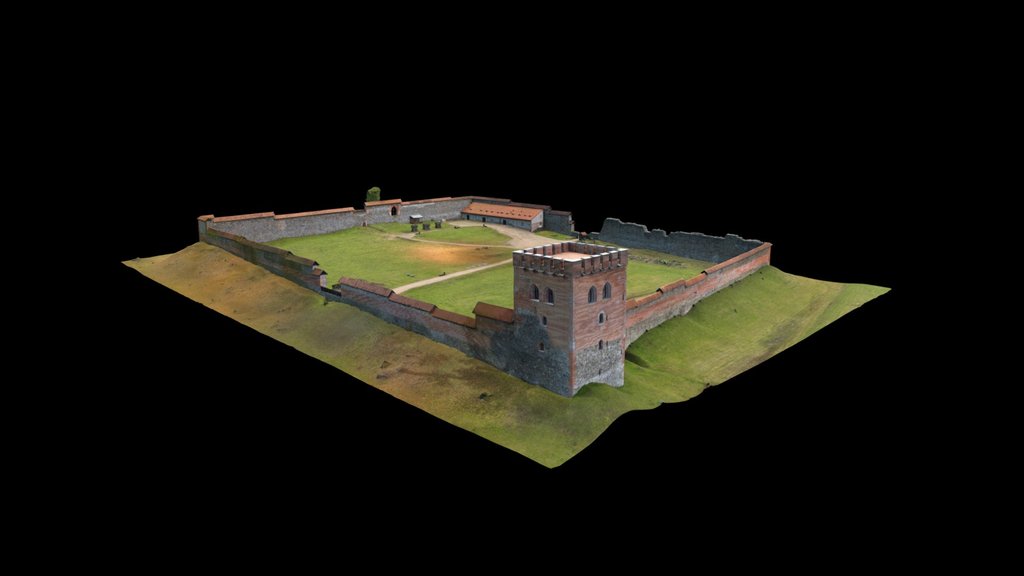 Medininkų pilies 3D modelis (GLB formatas)