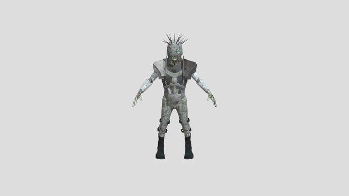 Armored Zombie Alien Model 3D Model