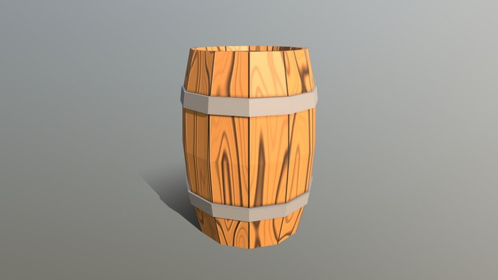 Wooden Barrel 3D Model