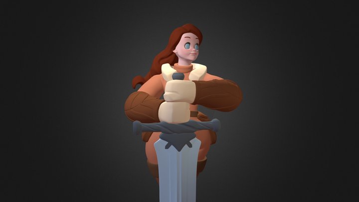 Sword Girl 3D Model