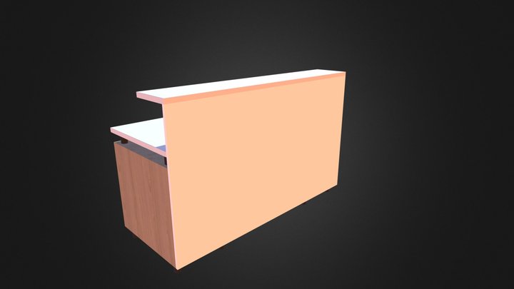 White and Wooden Reception Desk D Model 3D Model