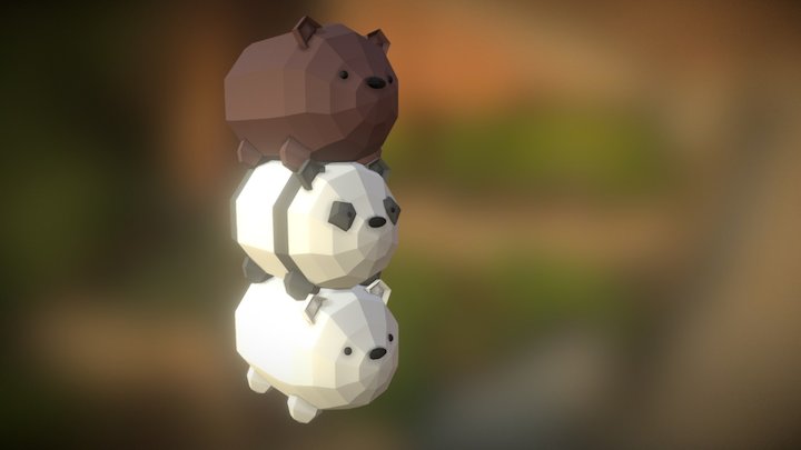 We Bare Bears low poly 3D Model