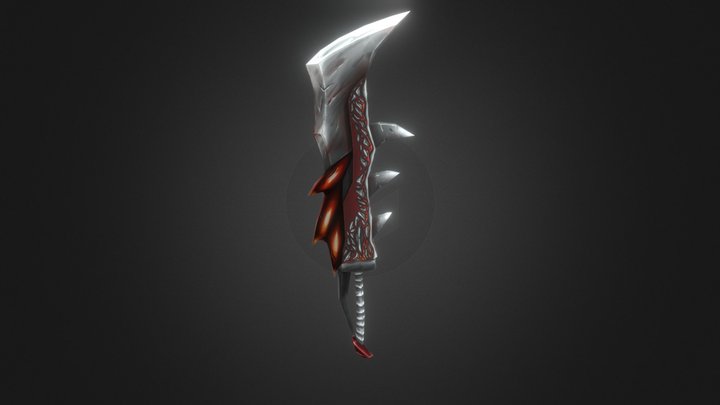 Hand Painted Weapon High Rez 3D Model