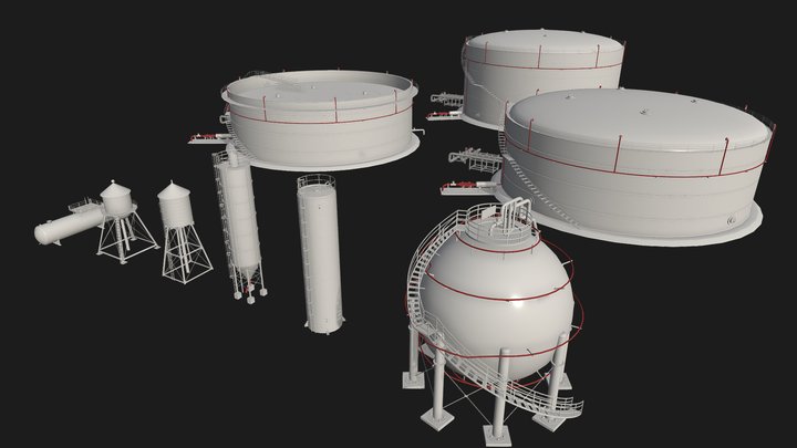 industrial tanks 3D Model