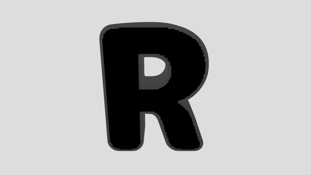 R Letter Of Alphabet Stone Carved