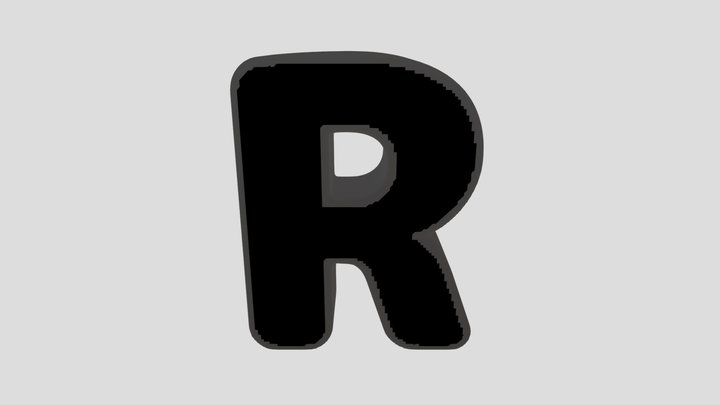 R Letter Of Alphabet Stone Carved