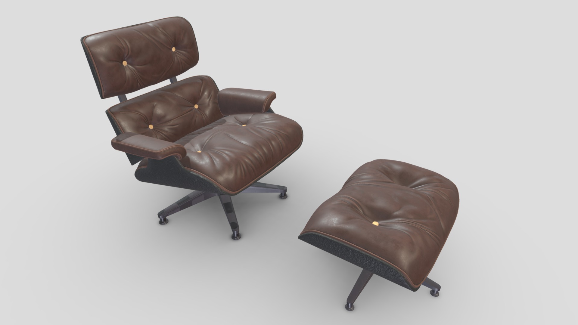 3D model Arm Chair 09 - This is a 3D model of the Arm Chair 09. The 3D model is about a pair of brown chairs.