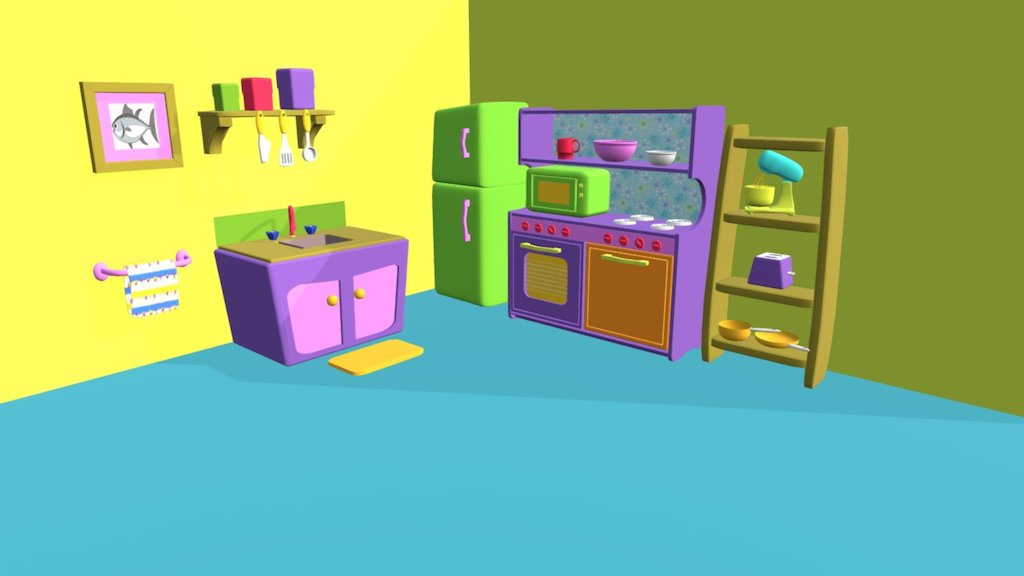 Kids Play Kitchen 3D Model By Walkermd 4a3f07c Sketchfab   1024x576 