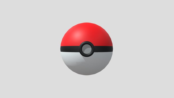 Simple Pokeball 3D Model