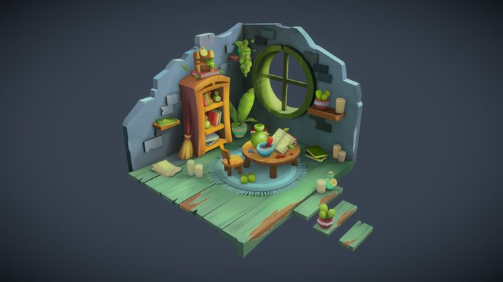 Room of forest healer 3D Model