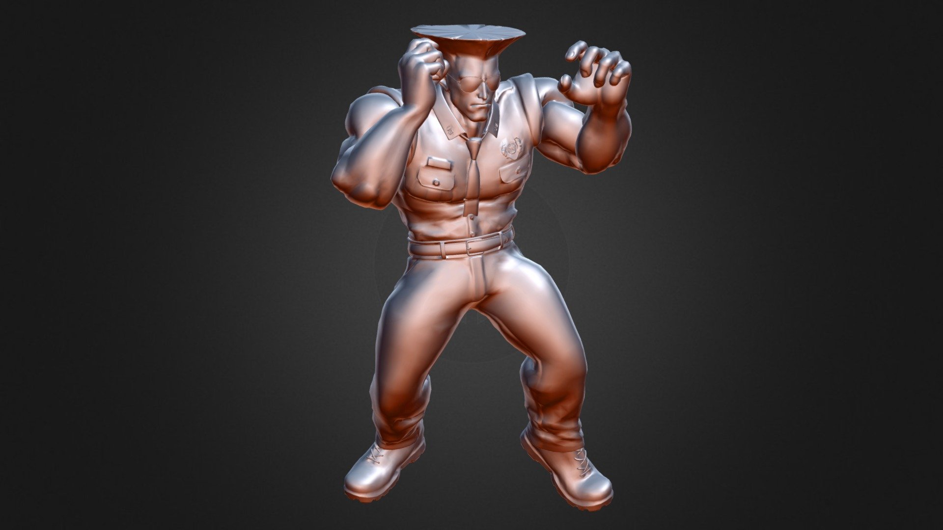 Guile SFV - Download Free 3D model by romeu3dprint [4a44a4d] - Sketchfab, image size:1920x1080