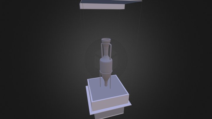 Museum Display case with Roman amphora 3D Model