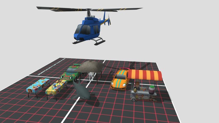DAE By the Ocean - 5 finished props 3D Model