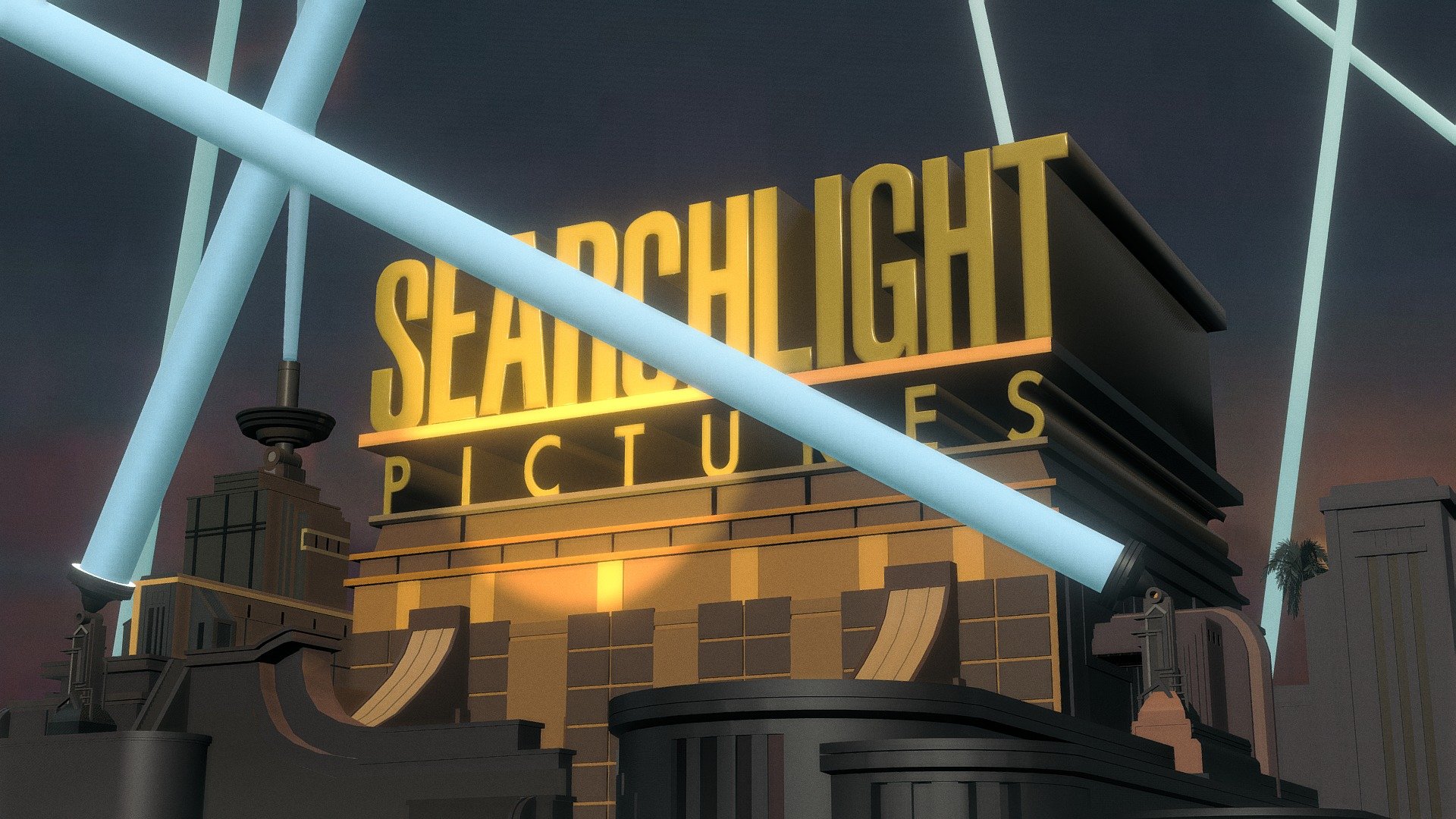 Realistic Searchlight Pictures Logo Download Free 3D model by