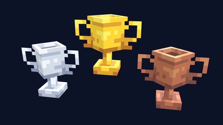 Low-Poly Trophies 3D Model