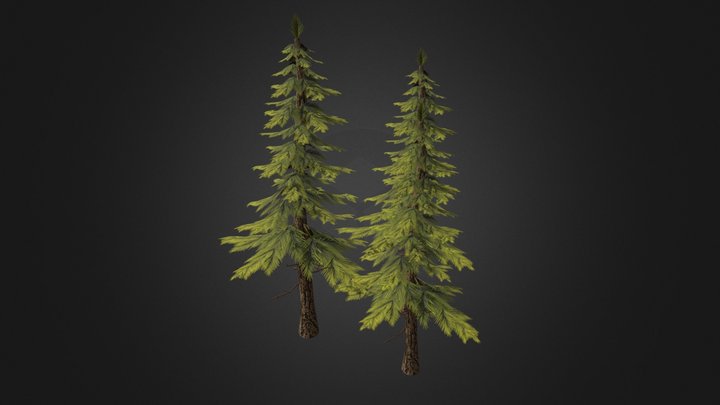 Set of Pines 3D Model