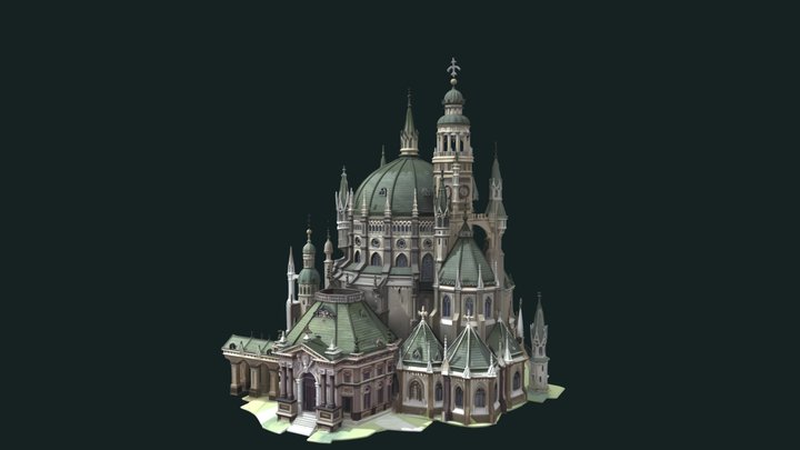 Fantasy Gothic-Baroque Cathedral Complex