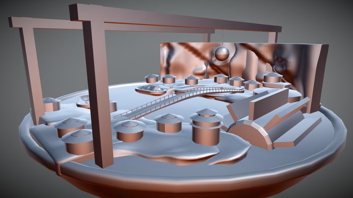 Underground Survival City 3D Model