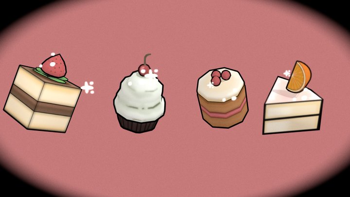 Cute pastries 3D Model