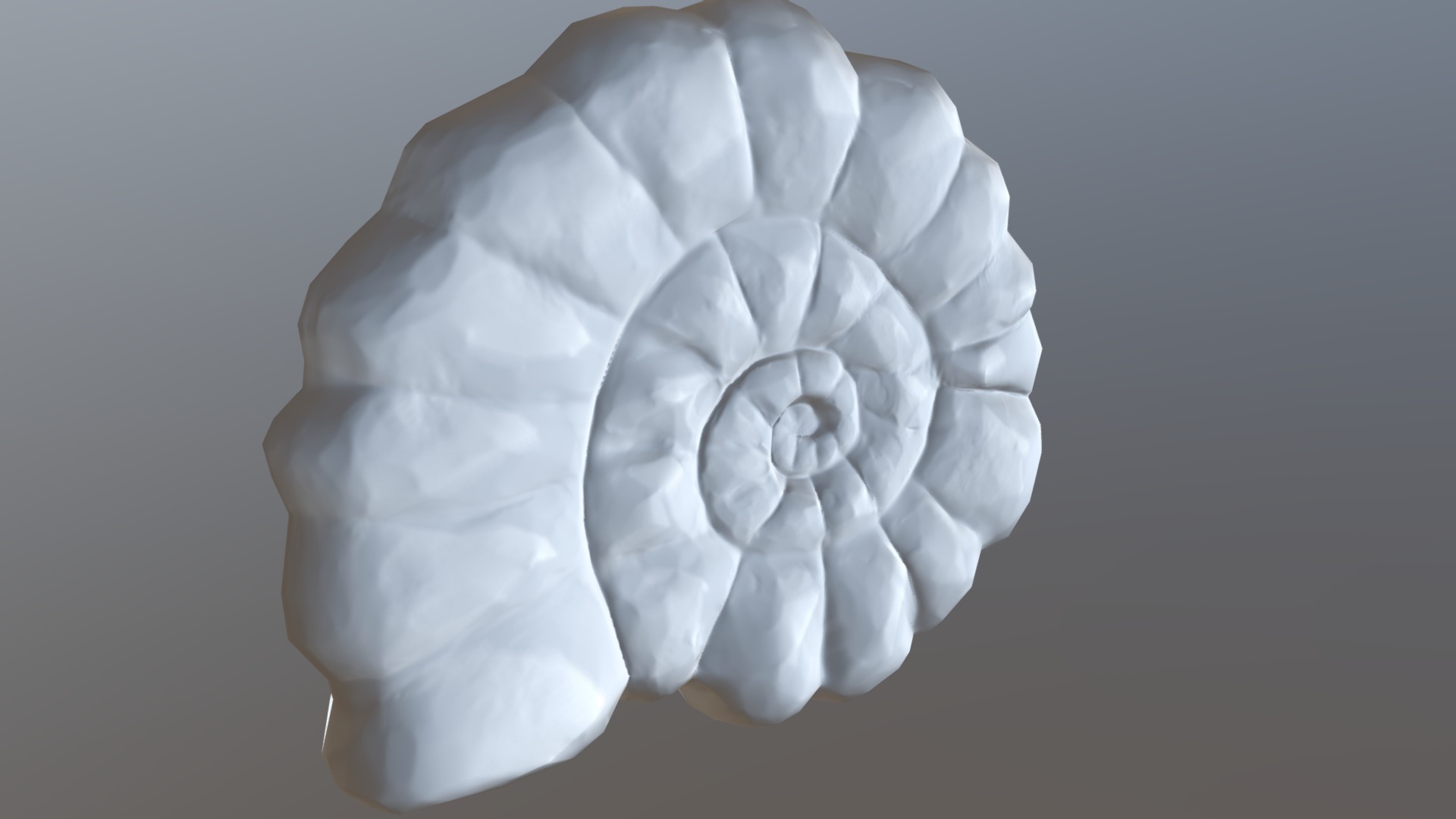 3D model Ammonite fossil - This is a 3D model of the Ammonite fossil. The 3D model is about a white flower with a black background.