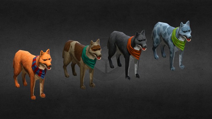 Dogs (animation) 3D Model
