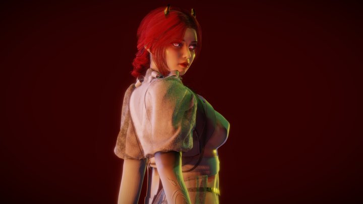 Download - Demon Girl - GameReady 3D Model