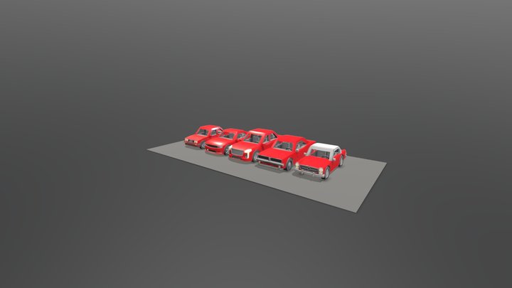 Low poly car pack 3D Model