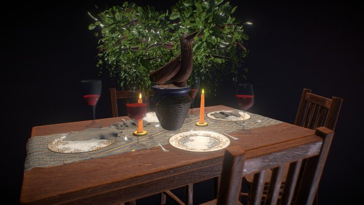 Dinner Scene AVC185 3D Model