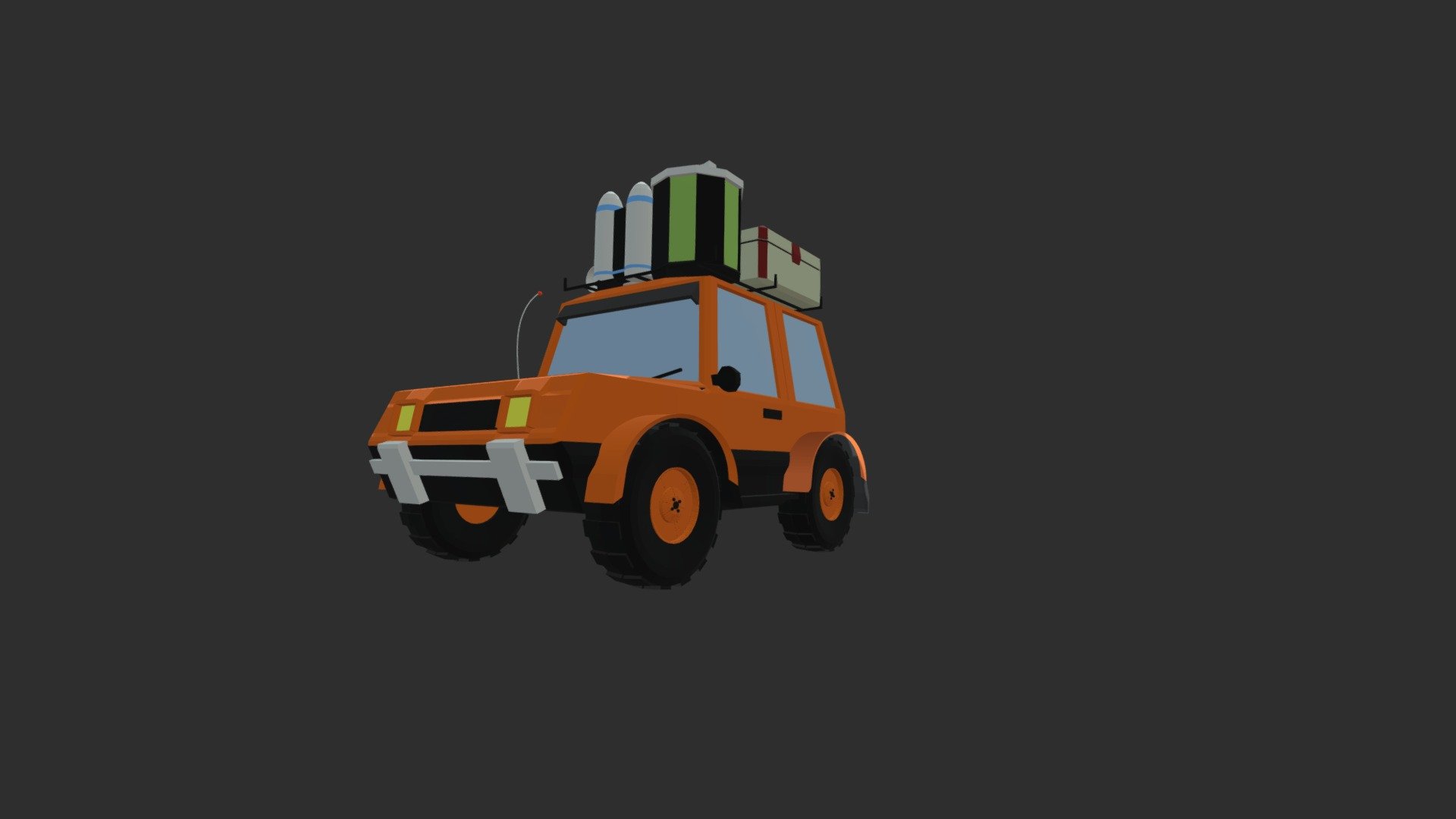 Low Poly Car Scifi Model FBX