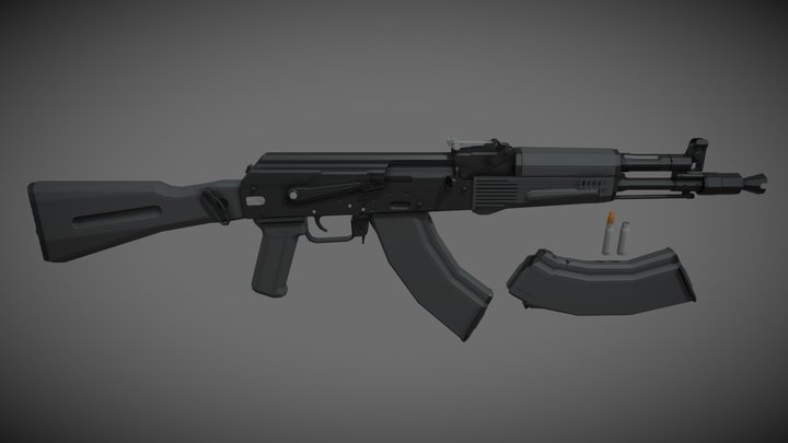 low-poly AK-104 – Free 3D Model STL