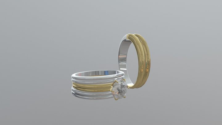 Complete Set Wedding Ring - 04gg87 3D Model