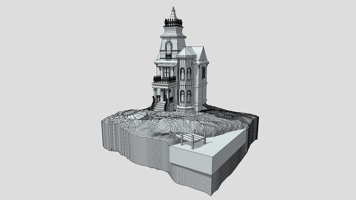 Cube World (wireframe) 3D Model