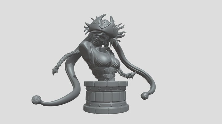 Bust Harley Quinn Pirate STL files for 3d Print 3D Model