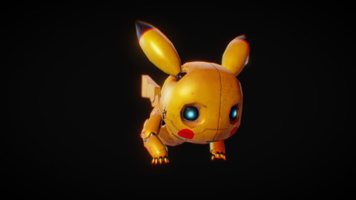 Robot Pikachu Run Cycle 3D Model