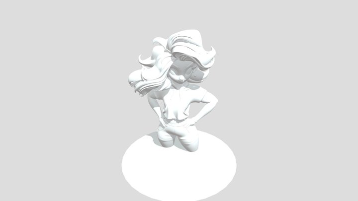 Cartoon Girl Sporty Figurine - 3dshima 3D Model