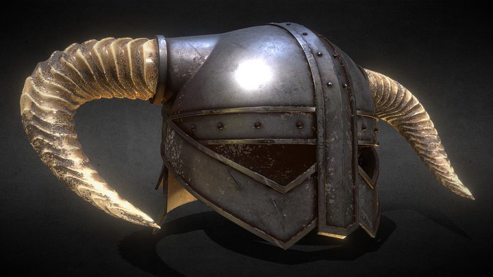 Medieval Horned Helmet 3D Model