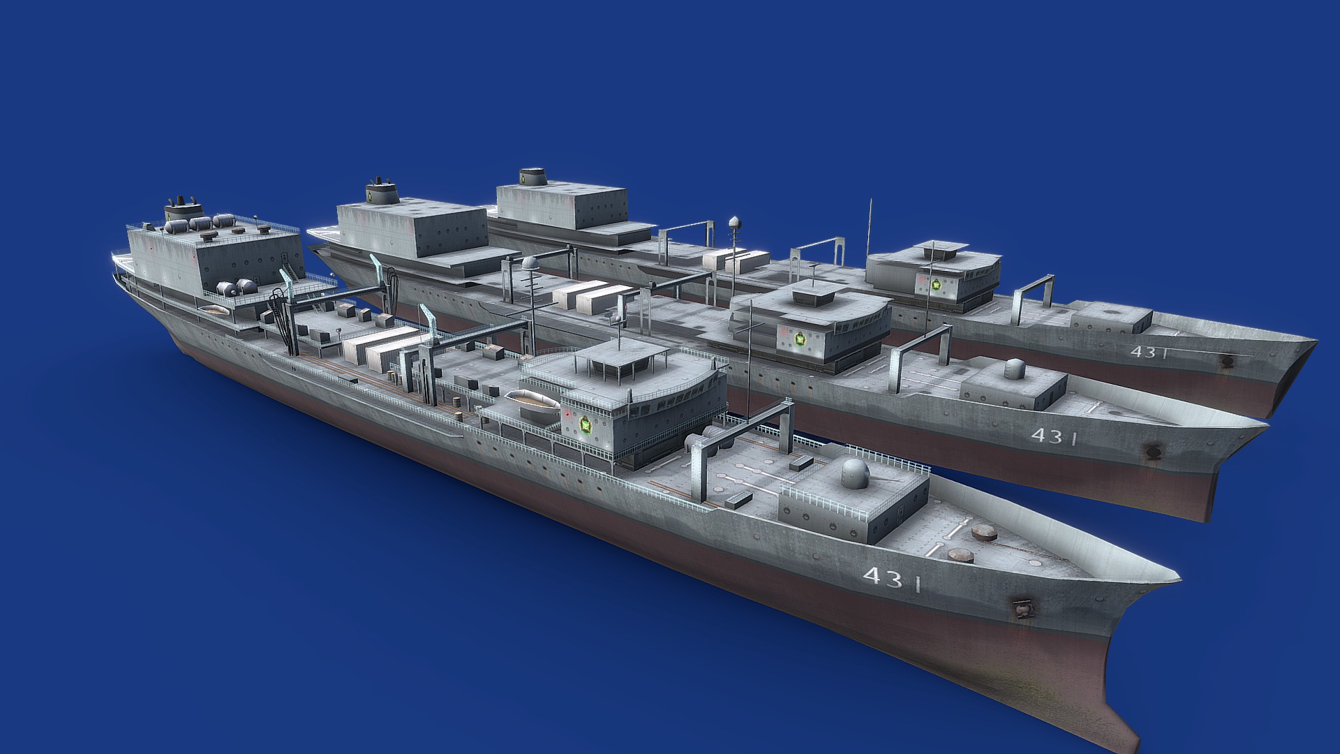 3D model Kharg - This is a 3D model of the Kharg. The 3D model is about a large military ship.