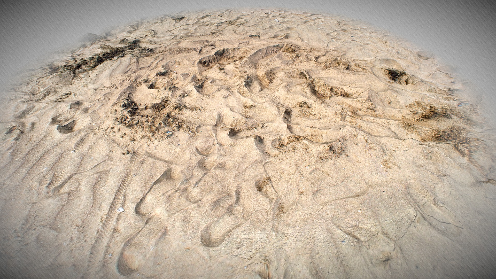 3D model PBR Texture scan – SAND - This is a 3D model of the PBR Texture scan - SAND. The 3D model is about a large area of sand.