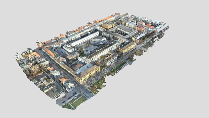TUM2TWIN UAS 3D Mesh of the TUM Downtown 3D Model