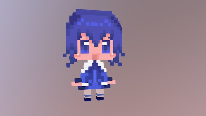 Voxel Chibi Character 3D Model
