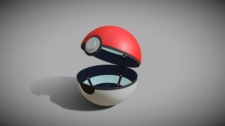 Pokeball rig - C4D controleur xpresso HDRI G.I. 3D Model