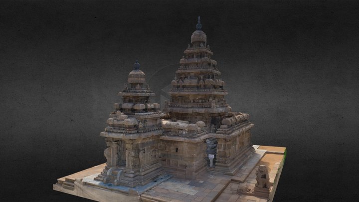 Shore Temple, Mamallapuram(Mahabalipuram) 3D Model