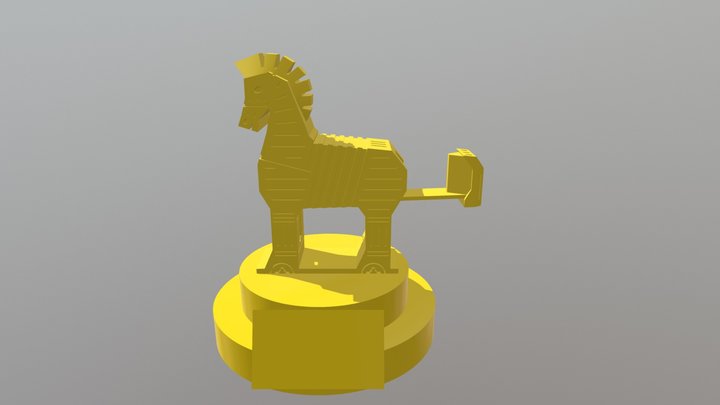 Trojan Horse Security Award 3D Model