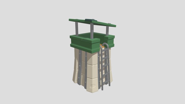 Boom Beach Sniper Tower 3D Model