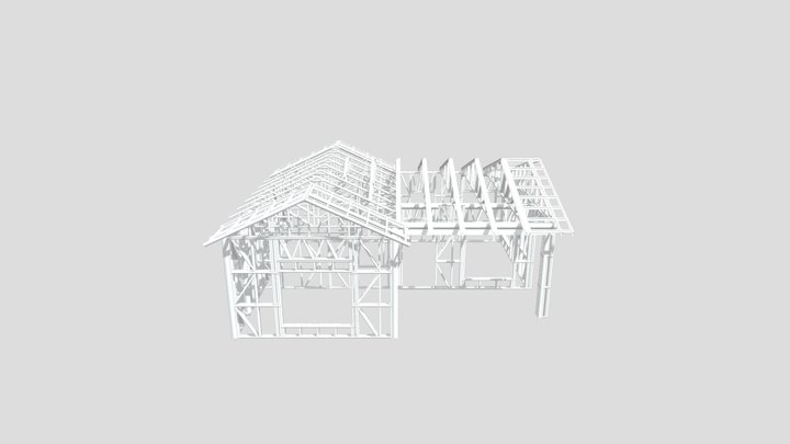 HonorBuilt Bungalow 2-BR Gable Roof 3D Model