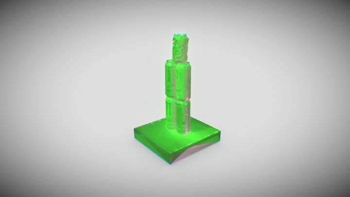 Neon green soda can tower 3D Model