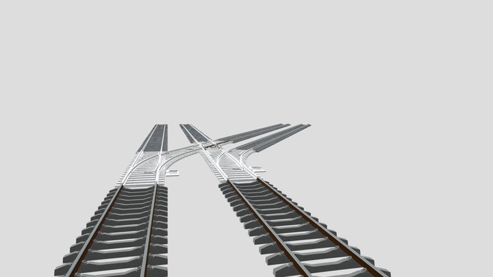 Double Turnout Railroad 3D Model