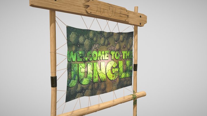 Jungle Welcome Board 3D Model