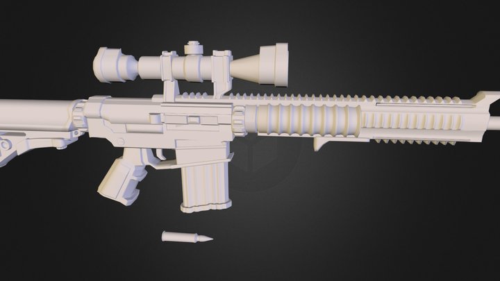 SR 25 Sniper Rifle 3D Model